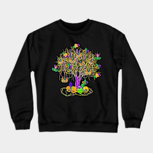 Mardi Gras Tree Beads New  2024 Watercolor Crewneck Sweatshirt